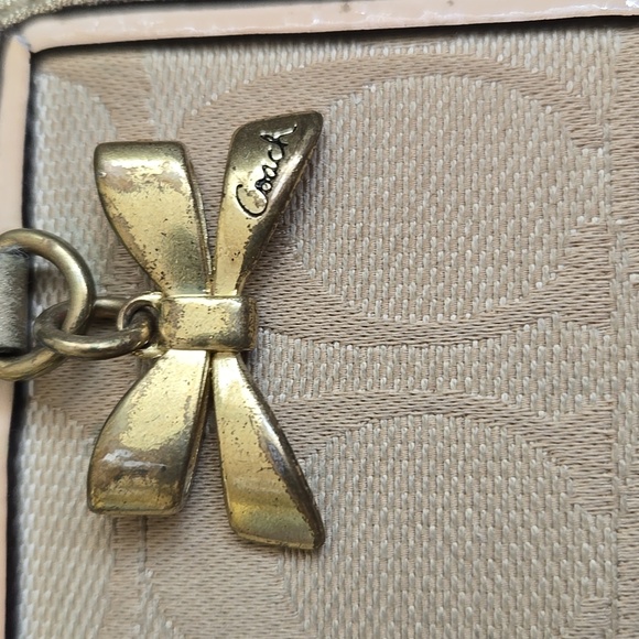 Elegant Tan Wallet with Gold Accents, Coach, Used - Picture 2 of 16